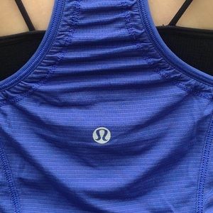 Lululemon Sport Tank Top Blue and Silver EUC